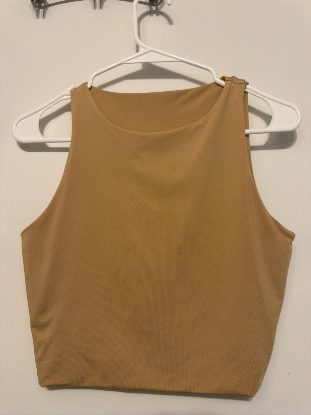 Sleeveless Crop Tank Top - Camel